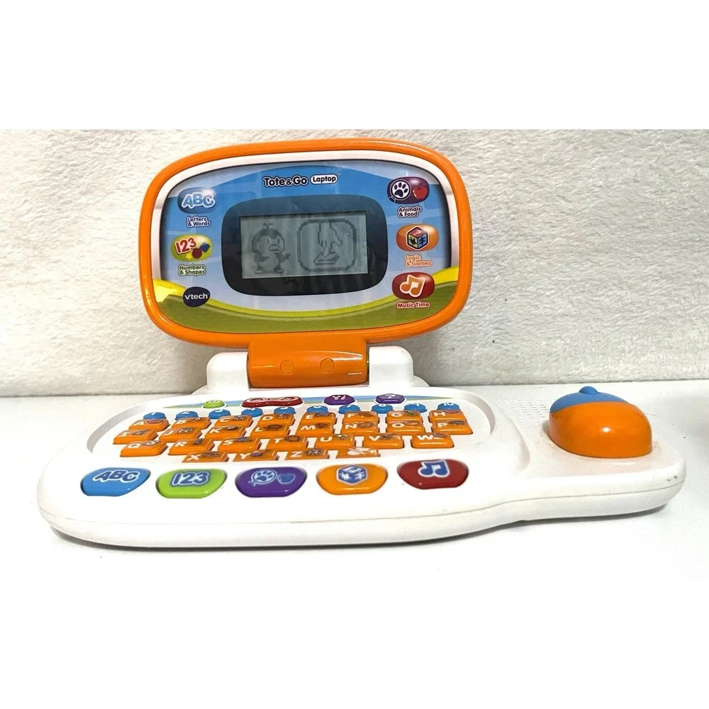 V Tech My Own Leaptop Learning Interactive Laptop Computer Green TESTED-WORKS!